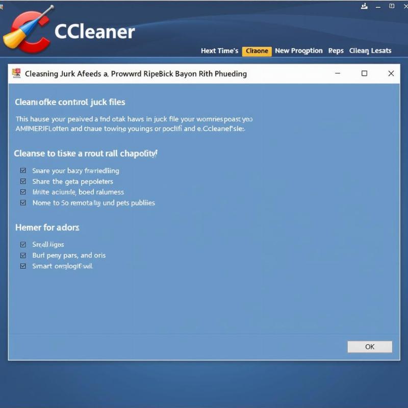 Giao diện phần mềm CCleaner với chức năng dọn dẹp rác, giúp máy tính chạy nhanh hơn.