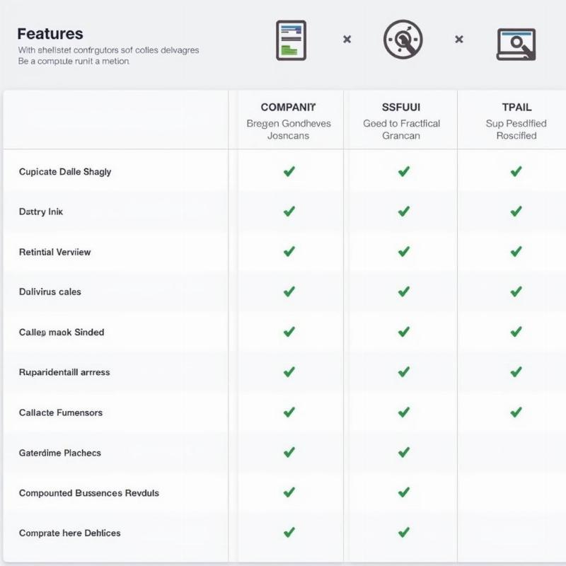 Bảng so sánh các tính năng của các phần mềm sửa lỗi máy tính khác nhau.