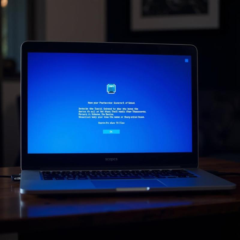 Hình ảnh máy tính xách tay hiển thị màn hình xanh lỗi BSOD, tượng trưng cho việc cần tìm nơi cài win tại nhà giá rẻ để khắc phục sự cố.