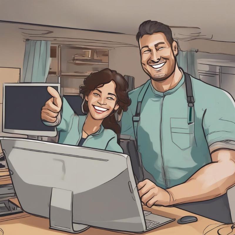 Khách hàng hài lòng với dịch vụ cứu hộ máy tính tại nhà uy tín