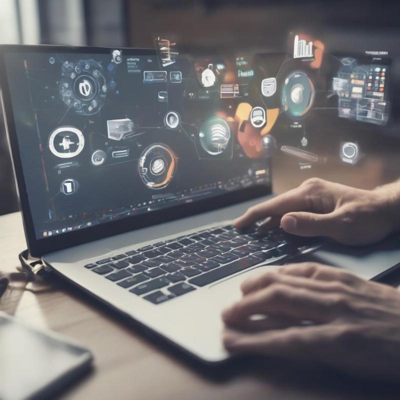 Kỹ thuật viên đang cài đặt các ứng dụng phần mềm cần thiết cho máy tính của khách hàng