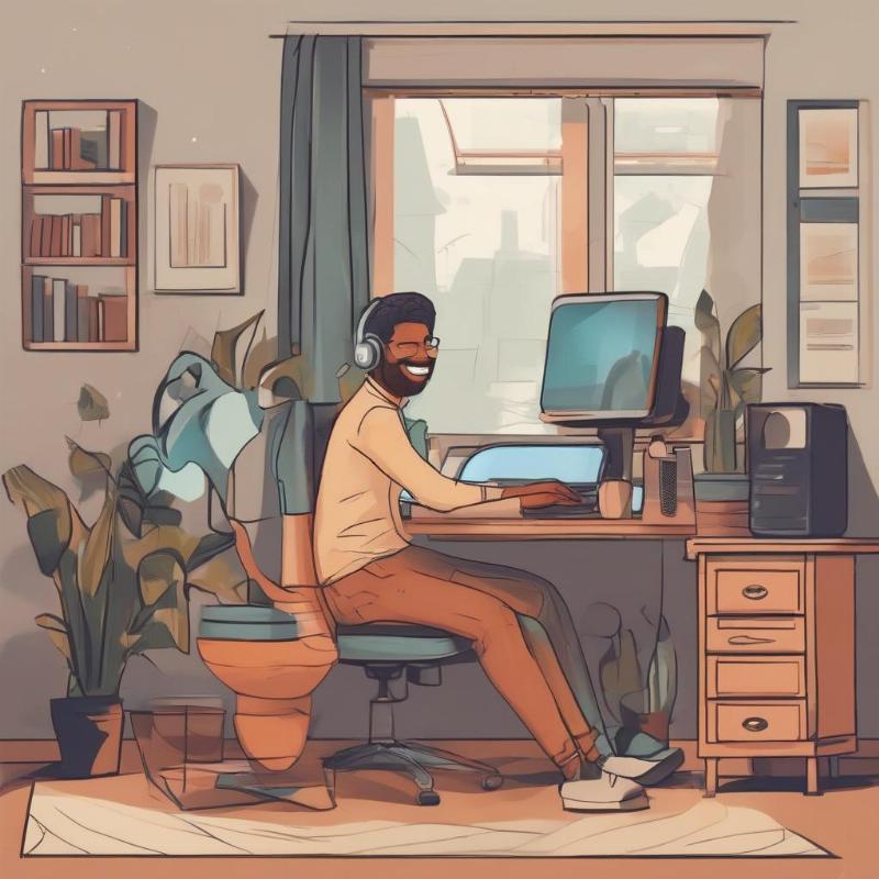 Người dùng thư thái làm việc với máy tính sau khi được cài đặt phần mềm, tận hưởng sự tiện lợi