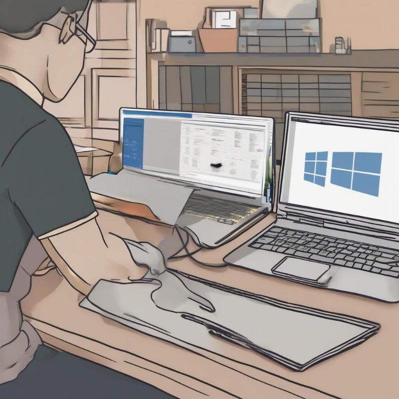 Một người dùng máy tính đang sao lưu dữ liệu sang ổ cứng rời trước khi sử dụng dịch vụ cài Win online từ xa, đảm bảo an toàn thông tin.