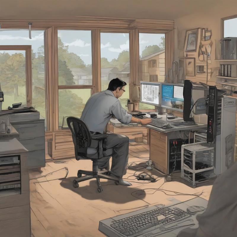 Một kỹ thuật viên chuyên nghiệp đang sửa chữa máy tính tận nơi tại nhà khách hàng