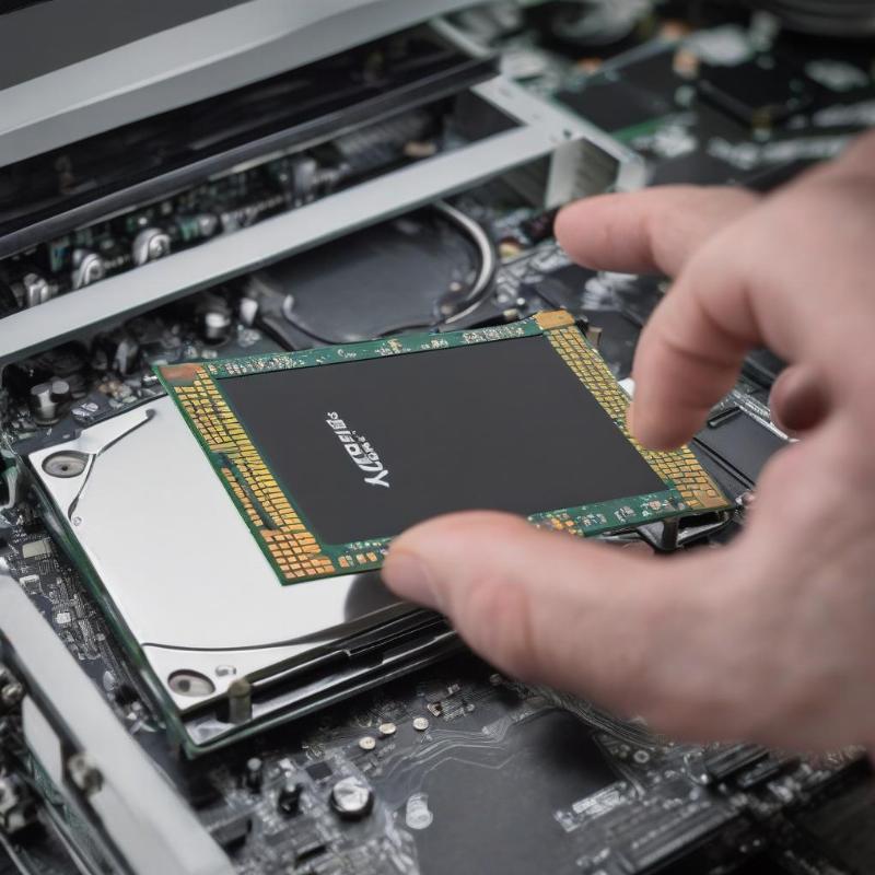 Hình ảnh ổ cứng SSD mới được kỹ thuật viên lắp đặt, nâng cấp hiệu suất máy tính