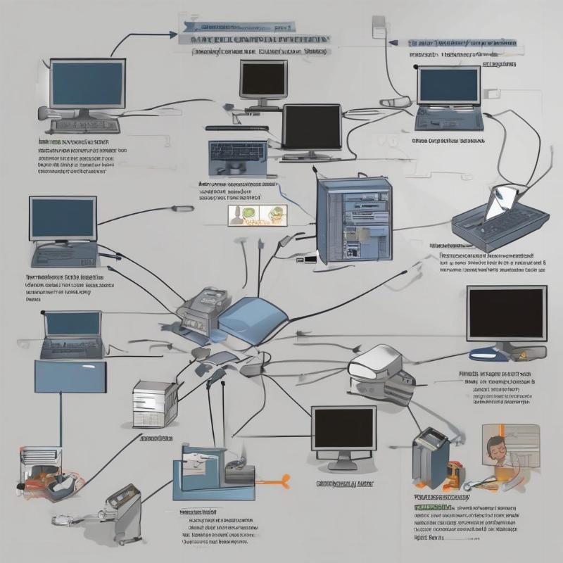 Sơ đồ hoặc hình ảnh minh họa quy trình sửa máy tính tại nhà từng bước rõ ràng, minh bạch