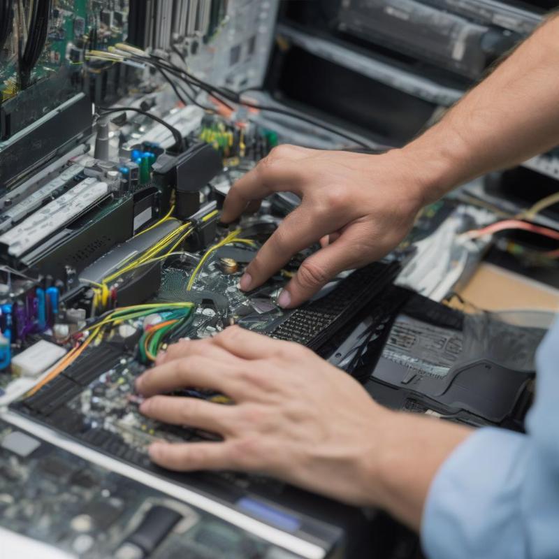 Thao tác cài đặt máy tính chuyên nghiệp tại nhà, đảm bảo hiệu suất hoạt động tối ưu