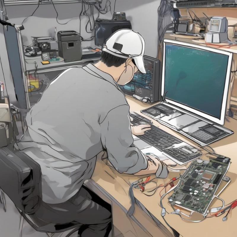 Kỹ thuật viên đang kiểm tra một chiếc laptop bị chậm tại nhà, minh họa dịch vụ sửa chữa phần cứng máy tính tại nhà TP.HCM